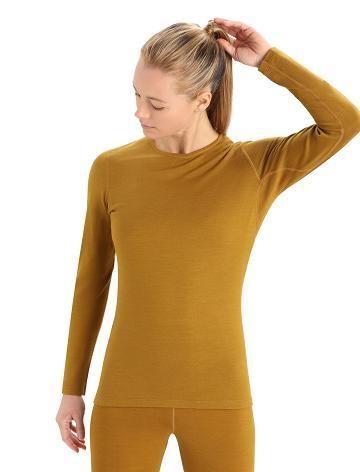 Icebreaker Merino 260 Tech Long Sleeve Crewe Thermal Top Női Base Layers Barna | HU 1920LISH